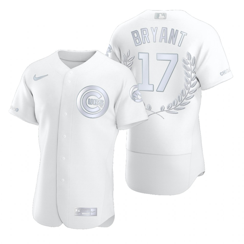 Chicago Cubs #17 Kris Bryant Men Nike Platinum MLB MVP Limited Player Edition Jersey->chicago cubs->MLB Jersey